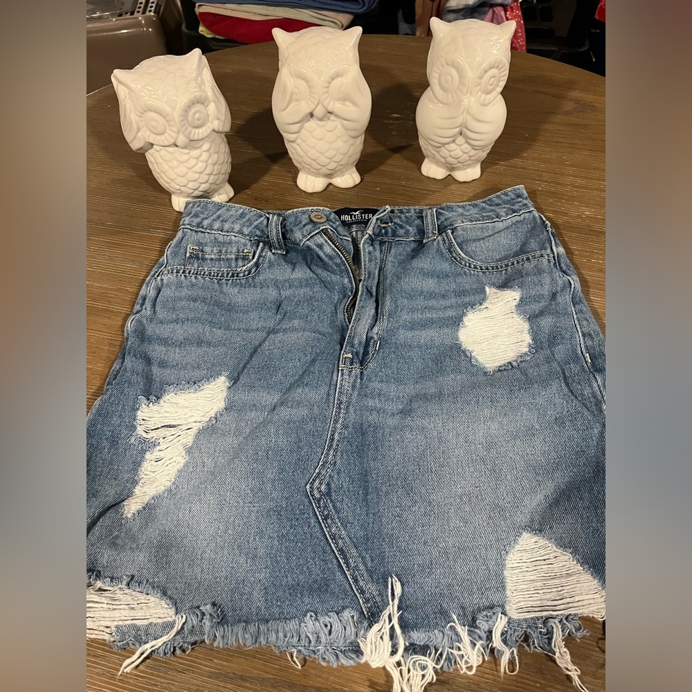 Distressed Jean Skirt